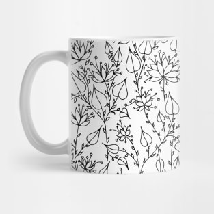 Floral line art Mug